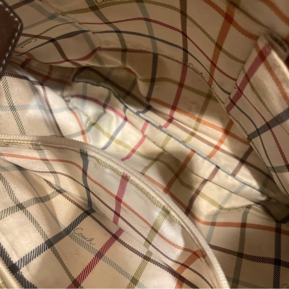 Coach‎ Heritage striped signature tote light brown, dark brown gold - Picture 5 of 5